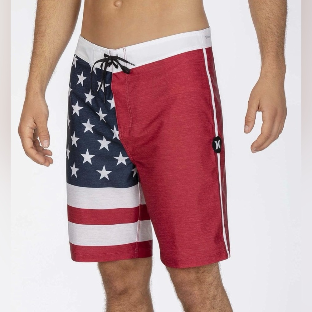 Hurley Men’s Phantom Patriot USA Flag 20” Board Shorts Size 32 - Picture 3 of 13